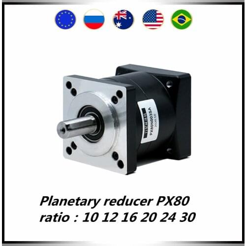 Planetary reducer PX80 suit for Nema32 80 servo motor ratio 10 12 16 20 24 30 input hole 19mm 6mm key output 16mm with 5mm key
