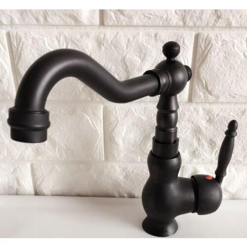 Swivel Spout Water Tap Oil Rubbed Black Bronze Single Handle Kitchen Sink & Bathroom Faucet Basin Mixer Tap anf356