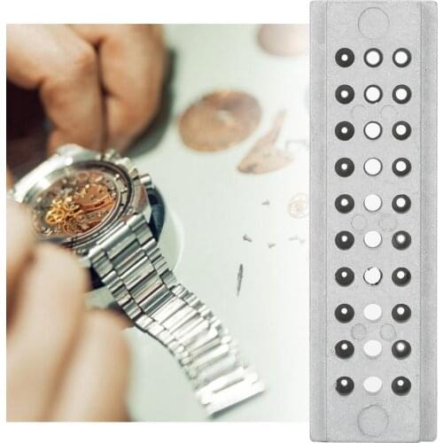 Professional 30 Holes Steel Watch Riveting Stake Holder Punch Block Watch Repair Tool High Quality Watch tool for watchmaker l