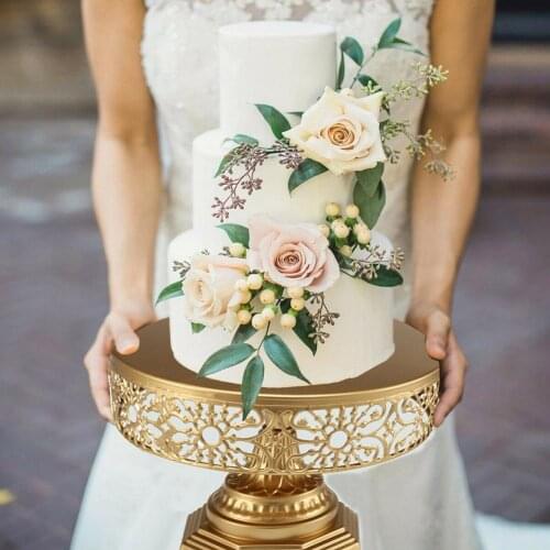 Retro Wedding Cake Stand Round Metal Event Party Display Pedestal Plate Decor