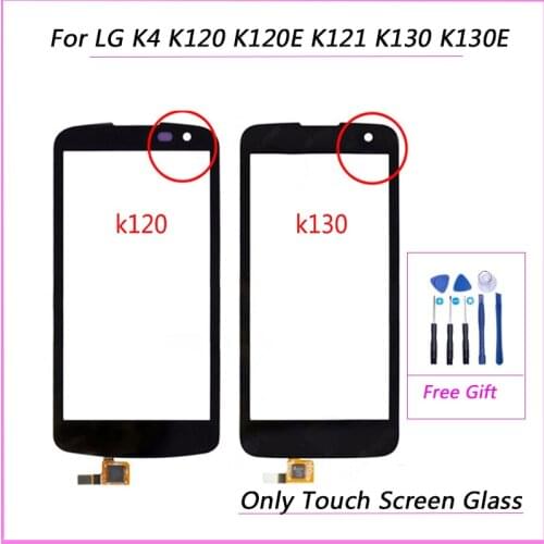 Touch glass For LG K4 K120 K120E K121 K130 K130E Touch Screen Digitizer Sensor Front Glass Lens Panel Replacement(NO LCD)