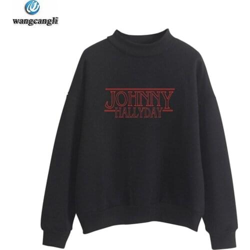 Johnny Hallyday hoodies women/men winter fashion brand turtleneck hoodie sweatshirt warm casual women tracksuit plus size 4xl