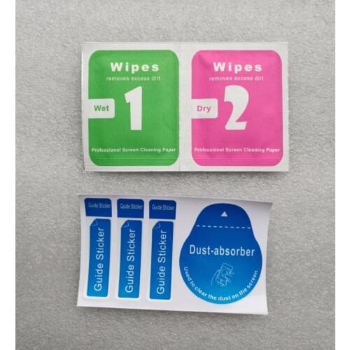 2000sets Universal Wet Dry Wipes + Dust-absorber Cleaning Cloth for Tempered Glass Film Screen Protector