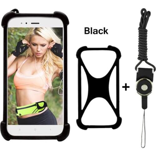 Phone Case For AllCall S1 / MIX2 Universal Soft Silicone Bumper Back Case With Lanyard Cover For AllCall Madrid / Atom