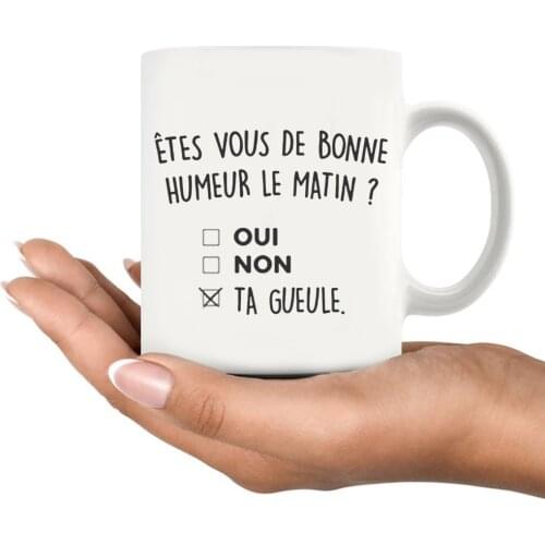 Are you in a good mood in the morning Milk Mug Coffee Cup Ceramic 11oz Mug Friends Gift Cup