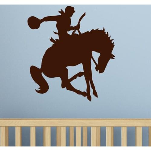 ZOOYOO Cowboy Horse Wall Decal Sticker Kids Western Decor Home Decoration Living Room Bedroom Wallpaper