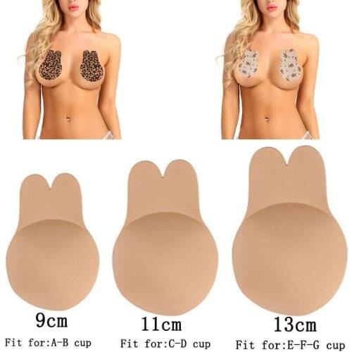 1Pair Invisible Breast Silicone Nipple Cover Push Up Bra Tape Sticker Rabbit Ear Pads Nipple Covers Adhesive Bra Padding Insert