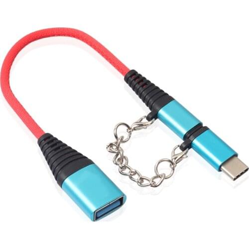 1pcs Electronic 2in1 Durable Charging Portable Universal To USB 2.0 Female Cable Type-c Micro Male Tablet Phone OTG Adapter