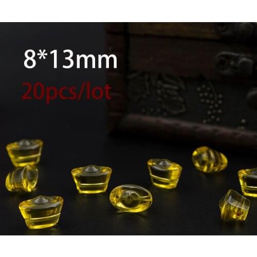 10pieces/lot 8*13mmYellow glass crystal cross hole ingot beads DIY handmade jewelry production materials