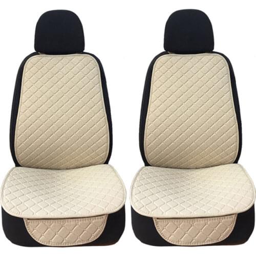 2 Seat Flax Car Seat Cover Protector Front Back with Backrest Cushion Pad Mat for Auto Automotive interior Truck Suv or Van