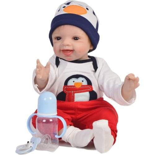 22"Reborn Doll PP Cotton Body 55cm Silicone Reborn Baby Dolls Lifelike Newborn babies toy real looking Toys birthday presents