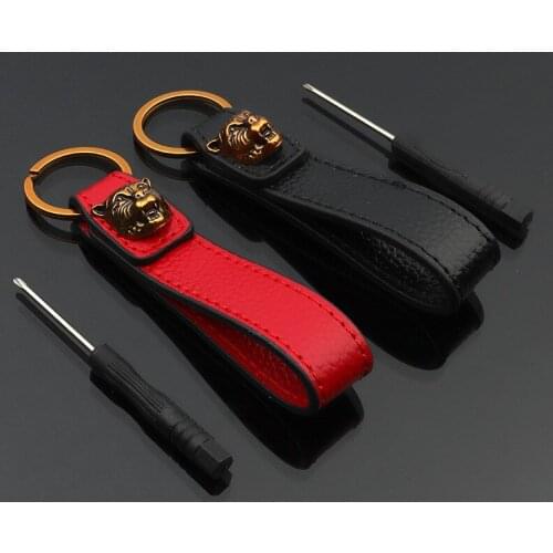 3D Metal Leather Weaving Tiger Lanyard Keychain Creative Car Key Buckle For Toyota Yaris Hilux Auris Volkswagen Golf Passat Polo
