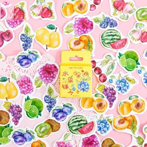 45pcs/Box Fruit Shop Scrapbooking Seal Book Label Paper Stickers DIY Stationery Crafts Diary Mobile Decoration