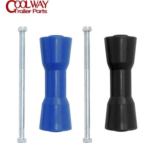 8 Inch Blue Hard Plastic Boat Trailer Keel Roller PE 200mm Self Centering with Bolt Accessories Parts