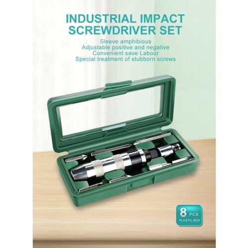 8pcs Multi-purpose Heavy Duty Shock Screw Driver Chisel Bits Kit Tools Professional Non-Slip Socket Impact Screwdriver Case Set