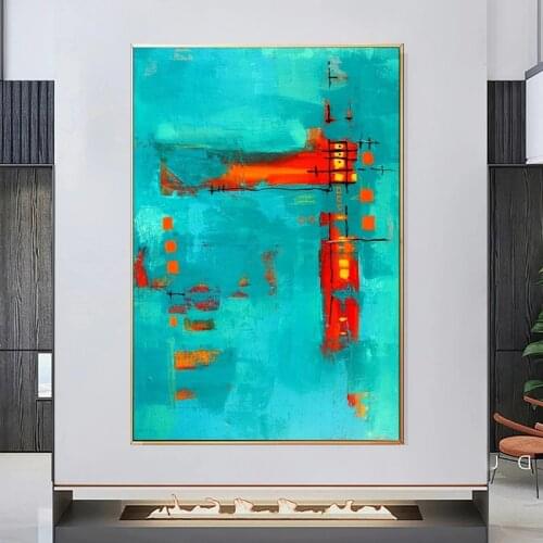 Abstract Blue Minimalism Canvas Paintings Famous Art Posters and Prints Wall Art Picture for Living Room Wall Decoration Cuadros