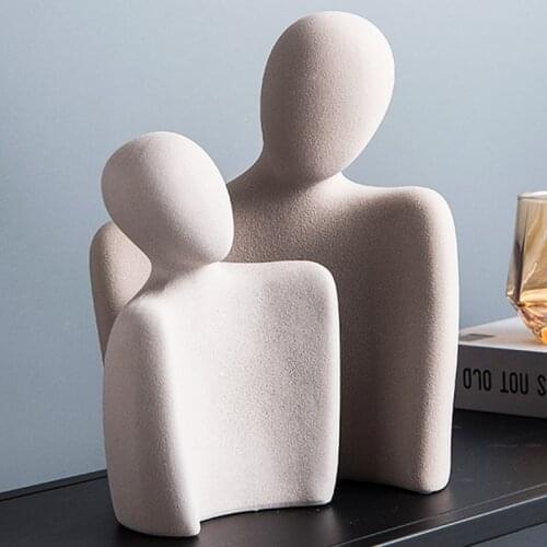 Abstract Characters Couple Ornaments Creative Minimalist Embracing Lovers Statues Ceramic Hug figurines Home Decor Wedding Gifts