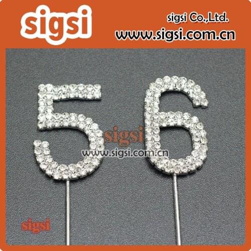 Favourable number crystal diamante rhinestone cake topper