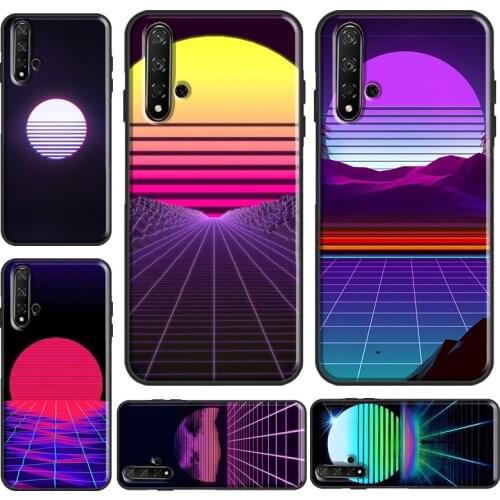 Synthwave Sun Neon 80s For Huawei Nova 5T Y9 Y7 Y6 2019 Case For Honor 8X 9X 10i 9 10 Lite 20 Pro 7A 8A Cover