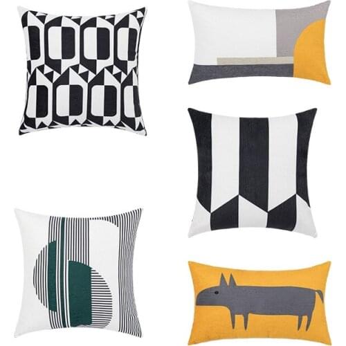 30X50CM/45X45CM Cushion Cover New Chenille Printed Cushions Modern Light Luxury Ins Style Home Sofa Pillowcase