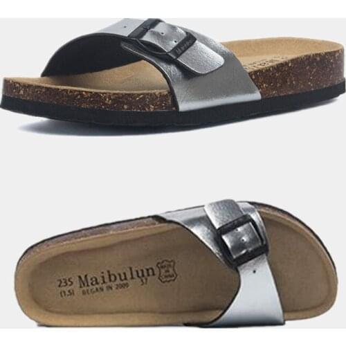 COSMAGIC 2021 New Fashion Summer Outside Cork Slipper Women Casual Beach Mixed Color Slides Shoe