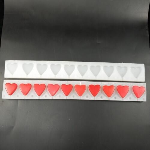 Candle Molds Silicone Mold Gypsum Chocolate Candle Mold Heart Shaped Candle Soap Making Clay Resin QT0283 PRZY Silicone 10 Holes