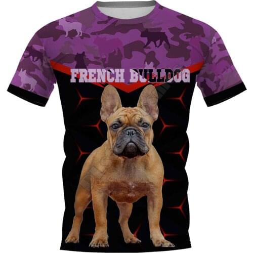 Camouflage French Bulldog 3D All Over Printed t shirts women men Summer Funny Dog Tees Short Sleeve T-shirts Cosplay Costumes