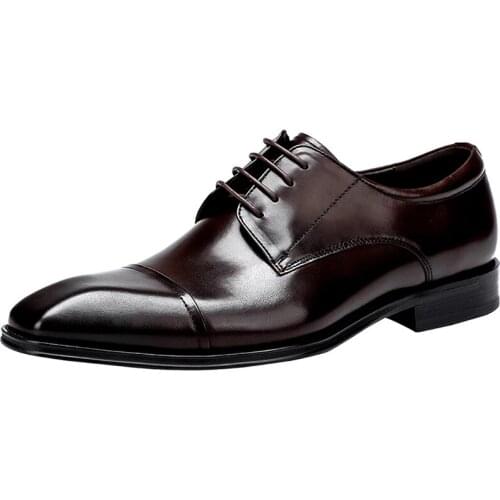 Oxford Bridegroom Dress Best Men Shoes Solid Color Genuine Leather Original Casual Business Designer Shoes