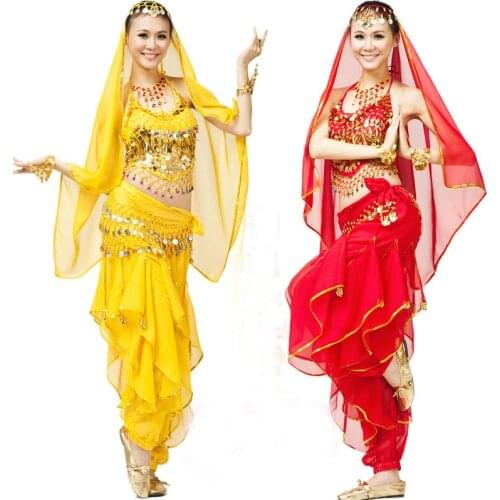 Coin Belly Dance Costumes Stage Performance Belly Dancing Tribal Gypsy Bollywood Costume Indian Bellydance Dress Belly Dance Set