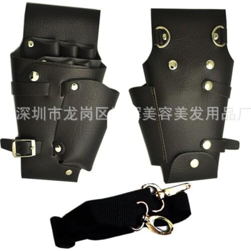 Leather Barber Scissor Storage Detachable Satchel Kit Stylist Belt Waist Shoulder Hair Scissor Bag