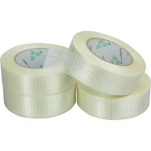 1 roll of 25 meters transparent glass fiber grid tape aircraft model fixed strength single-sided tape model fixed strength Strip