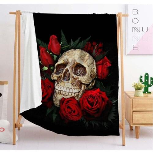 Skull summer mexican luxury animal crossing fabric blanket for bed custom photo weighted tapestry throw h fuzzy blanket 2