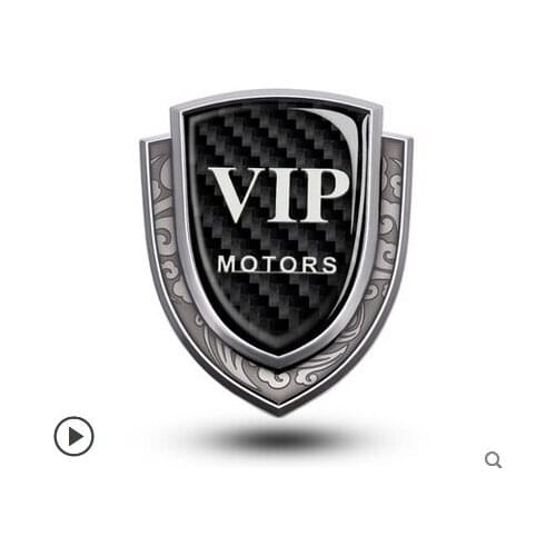3D Carbon Fiber Metal VIP Club Luxury Auto Trunk Rear Fender Emblems Badge Decals Sticker Car Accessories