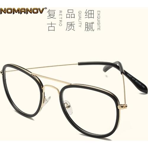 Fashion Personality Oversized Round Quality Frame Classic TREND Spectacles with Optical Lens or Photochromic Gray / Brown Lenses