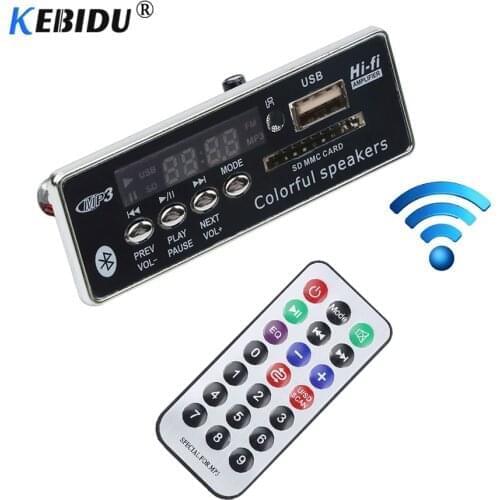 Kebidu Bluetooth MP3 Decoder Board Car Remote Controller Decoding Player Module Support FM Radio USB/SD LCD Screen
