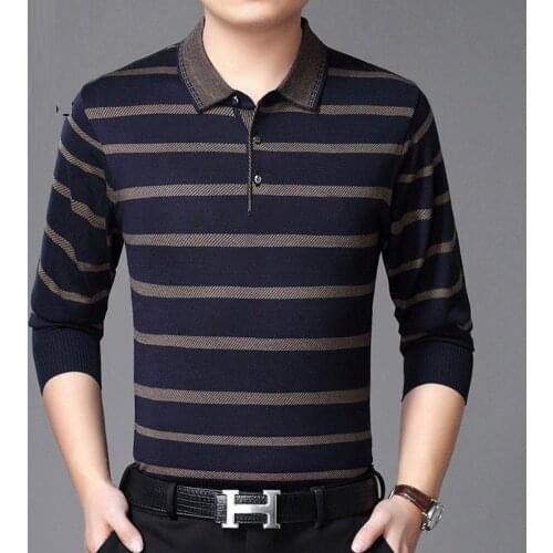 2019 men striped polo shirt long sleeves autumn winter new fashion high quality male casual solid polo shirt brand clothing