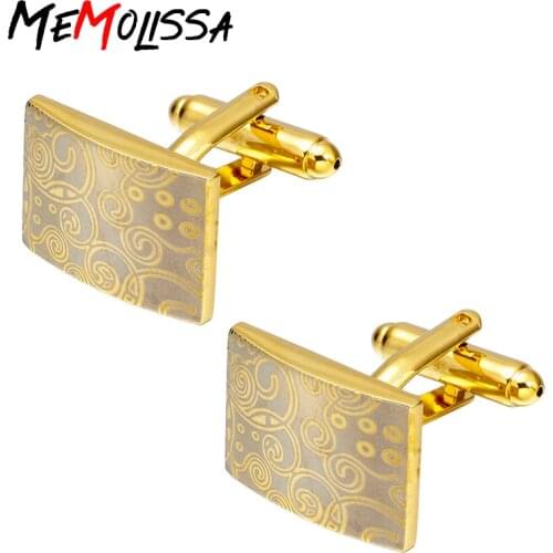 MeMolissa French Shirt Fashion Cufflinks for Mens Brand Cuff links Buttons Classic Gold Color High Quality 2018 New Arrival