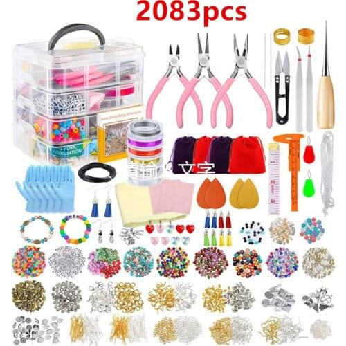 Jewelry Making Supplies Kit with Jewelry BeadsCharms Findings Jewelry Pliers Beading Wire for Necklace Bracelet Earrings Making