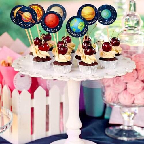 100pcs Round Universe Outer Space Stickers Solar System Earth Mars Jupiter Planet DIY Sealing Sticker Party Sticker Decals Toy