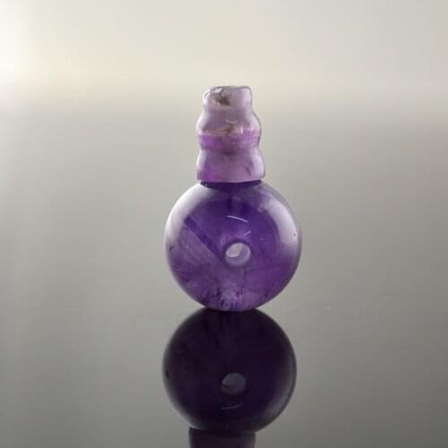 Natural Purple Crystal Tee Joint DIY Materials 12mm Ccalabash Beads Raw Purple Color Crystal Beads 10set/lot