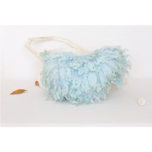 Newborn Photo Props Rug Curly Fur Posing Pure Wool Layer for Baby Photo Session