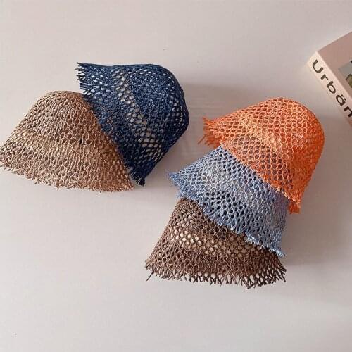 Childrens Cap Bucket Hat Sun Protection Caps Hollow Out Girl Summer Hat Boy Beach Hat Fisherman Hat Foldable Sun Hats Straw Hat