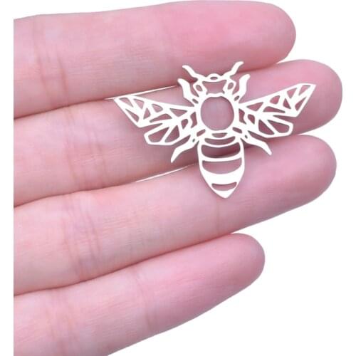 10Pcs /Lot Stainless Steel Animal Bee Lion Charms Pendant Findings Diy Necklace Bracelet Earring Jewelry Handicraft Making