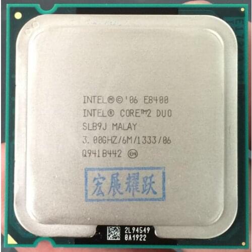 Intel Core 2 Duo Processor E8400 (6M Cache, 3.00 GHz, 1333 MHz FSB)SLB9J EO LGA775 Desktop CPU Intel central processing unit