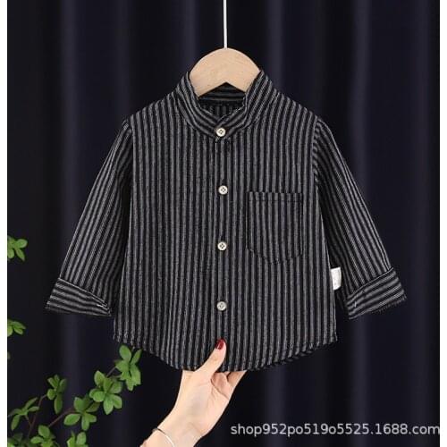 Boys' Long Sleeve Shirt Childrens Stripe Shirt 2021 New Autumn Childrens Casual Top