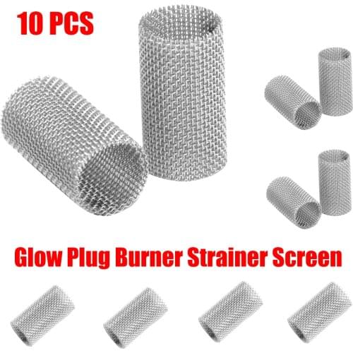 10pcs Mini Car Glow Plug Burner Strainer Screen For Diesel Air Parking Heater Felts Mesh Stainless Steel For Car Heater Parts