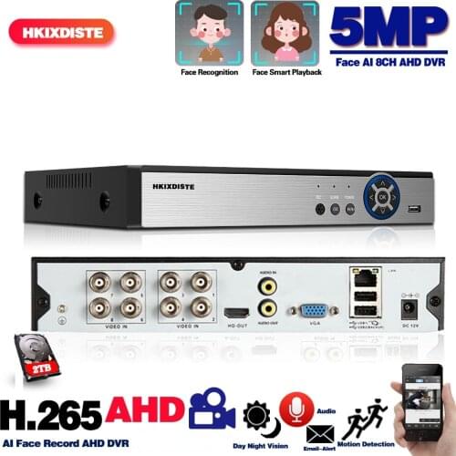 8 Channel 5MP 6 In 1 Security CCTV AHD DVR Face Detection 8CH Hybrid Video Surveillance Recorder XMEYE H.265 NVR System 4CH 2MP