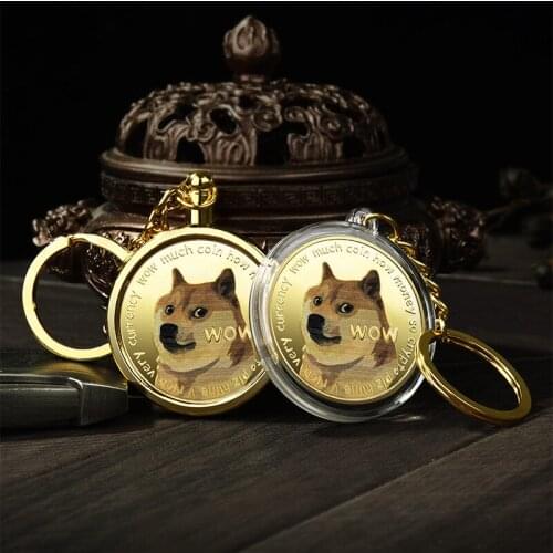 Funny Doge Commemorative Coin Collection Dog Coin Souvenir Metal Keychain Convenient Backpack Pendant Keychain Decoration Gifts