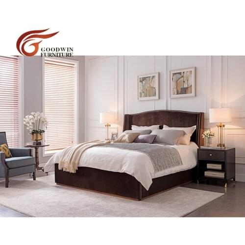 Modern soft bed and leisure chair and bedroom furniture WA399