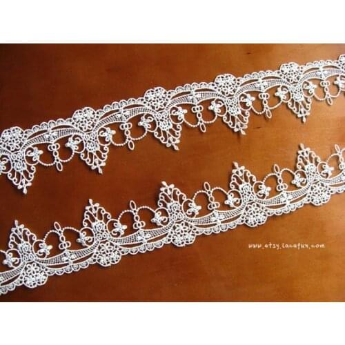 Bridal venise lace trim, off white wedding lace, super exquisite lace trim, scalloped trim for veil, LT097VE